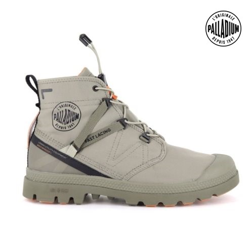 Palladium Pampa Travel Lite+ Waterproof Men's Boots Olive | UK P304-KEH